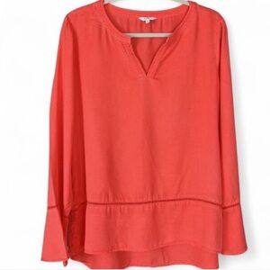 Crown & Ivy Vibrant Coral Blouse